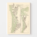 Vintage Map of Gothenburg, Sweden 1885