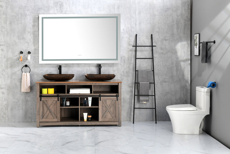 22.25" L -14.5" W -4.5" H Golden Handmade Glass Rectangle Vessel Bathroom Sink in Brown and Gold Fusion Finish with Faucet and Pop-Up Drain in Matte Black