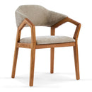 Indoor Upholstered Dining Chair Set of 2 - Oatmeal / Teak by HouseOfZazla