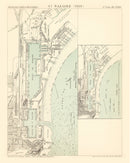 Vintage Map of Saint Nazaire, France 1886