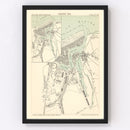 Vintage Map of Dieppe, France 1886