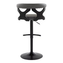 Gardenia - Contemporary Adjustable Barstool With Swivel With Rounded T Footrest (Set of 2)