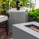 Propane Gas Fire Pit Table, 50000 Btu Rectangular With Glass Wind Guard For Outside - Gray by HouseOfZazla