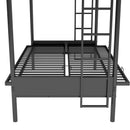 Twin Over Full Bunk Bed, Multifunction - Black by HouseOfZazla