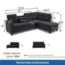 L-Shaped Sectional Sofa - 69.5" x 97.5"
