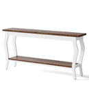 Console Table With Design, Extra Long Sofa Table For Living Entryway - Brown / White by HouseOfZazla