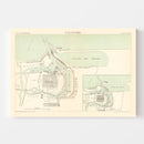 Vintage Map of Calais, France 1886