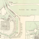 Vintage Map of Calais, France 1886
