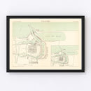Vintage Map of Calais, France 1886