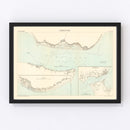 Vintage Map of Lisbon, Portugal 1884
