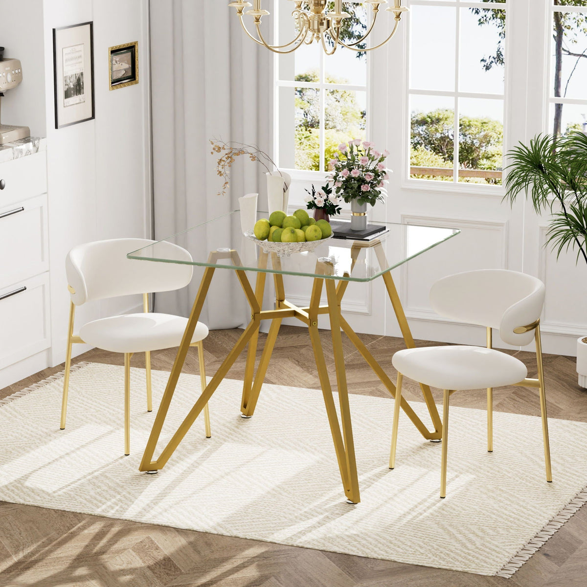 Modern Glass Dining Table With Metal Legs, photo 4 of 8