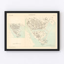 Vintage Map of Barrow, England 1884