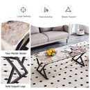 A modern minimalist style marble patterned coffee table with black metal legs. Computer desk. Game table. Tea table. CT-XX