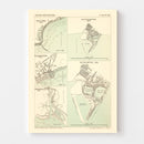 Vintage Map of Dover, England 1884