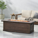 Transitional Rectangular Outdoor Propane Fire Pit With 50,000 BTU by HouseOfZazla