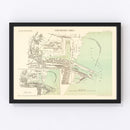 Vintage Map of Grimsby, England 1885