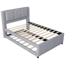 Upholstery Platform Bed With Trundle, Trundle Can Be Flat Or Erected by HouseOfZazla