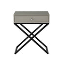 Koda - End Side Table Nightstand, Drawer And Cross Base by HouseOfZazla