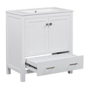 Bathroom Vanity With Single Sink, Combo Cabinet Undermount Sink, Bathroom Storage Cabinet With Two Doors And A Drawer, Soft Closing, Multifunctional Storage, Solid Wood Frame by HouseOfZazla