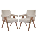 Contemporary Poppy Fabric Dining Armchair With Rubberwood Legs by HouseOfZazla