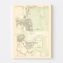 Vintage Map of Swansea, Wales 1885
