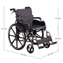 Lightweight Foldable Manual Wheelchair for Adults with Double Brakes by HouseOfZazla