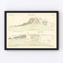 Vintage Map of Hull, England 1885
