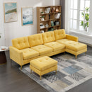 Modern L - Shape Convertible Sectional Sofa With Movable Ottoman by HouseOfZazla