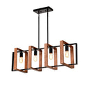 4 Light Kitchen Island Lights Pendant Light Farmhouse Dining Room Light Fixture, Rectangular Chandelier, 36" Hanging Lighting For Living Room, Conference Room, Home Office - Matte Black by HouseOfZazla