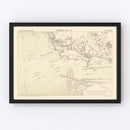 Vintage Map of Porto, Portugal 1884