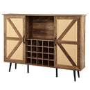 Walker Edison | Rattan Barn Door Bar Cabinet