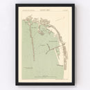 Vintage Map of Naples, Italy 1889
