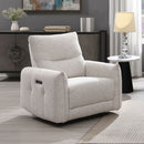 Lalisa - Power Motion Recliner With USB Port - Cream Chenille by Unique Piece Furniture