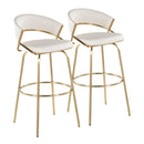 Jie - Fixed Height Contemporary Barstool With Swivel With Round Footrest (Set of 2) by HouseOfZazla