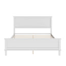 Queen Size Platform Bed With Tapered Pine Legs, No Box Spring Needed - White by HouseOfZazla