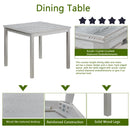 5 Pieces Wooden Dining Table Set, Square Table And 4 Upholstered Chairs by HouseOfZazla
