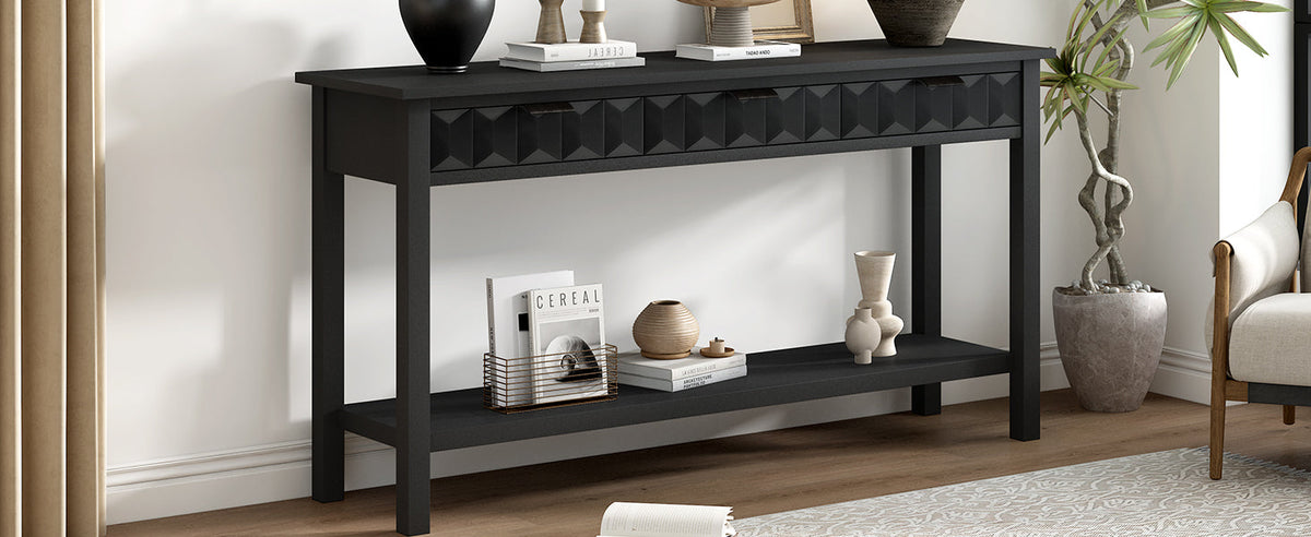 U_Style 58.3'' Fir Veneer Entryway Table, photo 5 of 10
