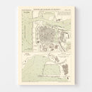 Vintage Map of Ostend, Belgium 1889
