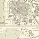 Vintage Map of Ostend, Belgium 1889