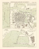 Vintage Map of Ostend, Belgium 1889