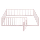 Metal Floor Bed Frame With Fence And Door by Unique Piece Furniture
