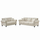 Modern 3 And 2 Seater Sofa With Rolled Arms, Tufted Upholstered Couch by Unique Piece Furniture