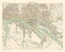 Vintage Map of Hamburg, Germany 1889