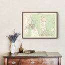 Vintage Map of Copenhagen, Denmark 1888