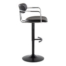 Demi - Contemporary Adjustable Height Barstool With Swivel With Rounded T Footrest (Set of 2) by HouseOfZazla