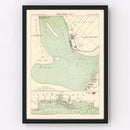 Vintage Map of Cilacap, Indonesia 1888