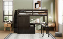 Loft Bed With Stairs, Bookshelf, Drawers, Desk & Wardrobe, Space Saving Multifunctional Furniture by HouseOfZazla