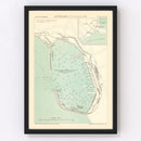 Vintage Map of Lyttelton, New Zealand 1889