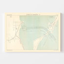 Vintage Map of Tunis, Tunisia 1888