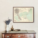 Vintage Map of Tunis, Tunisia 1888
